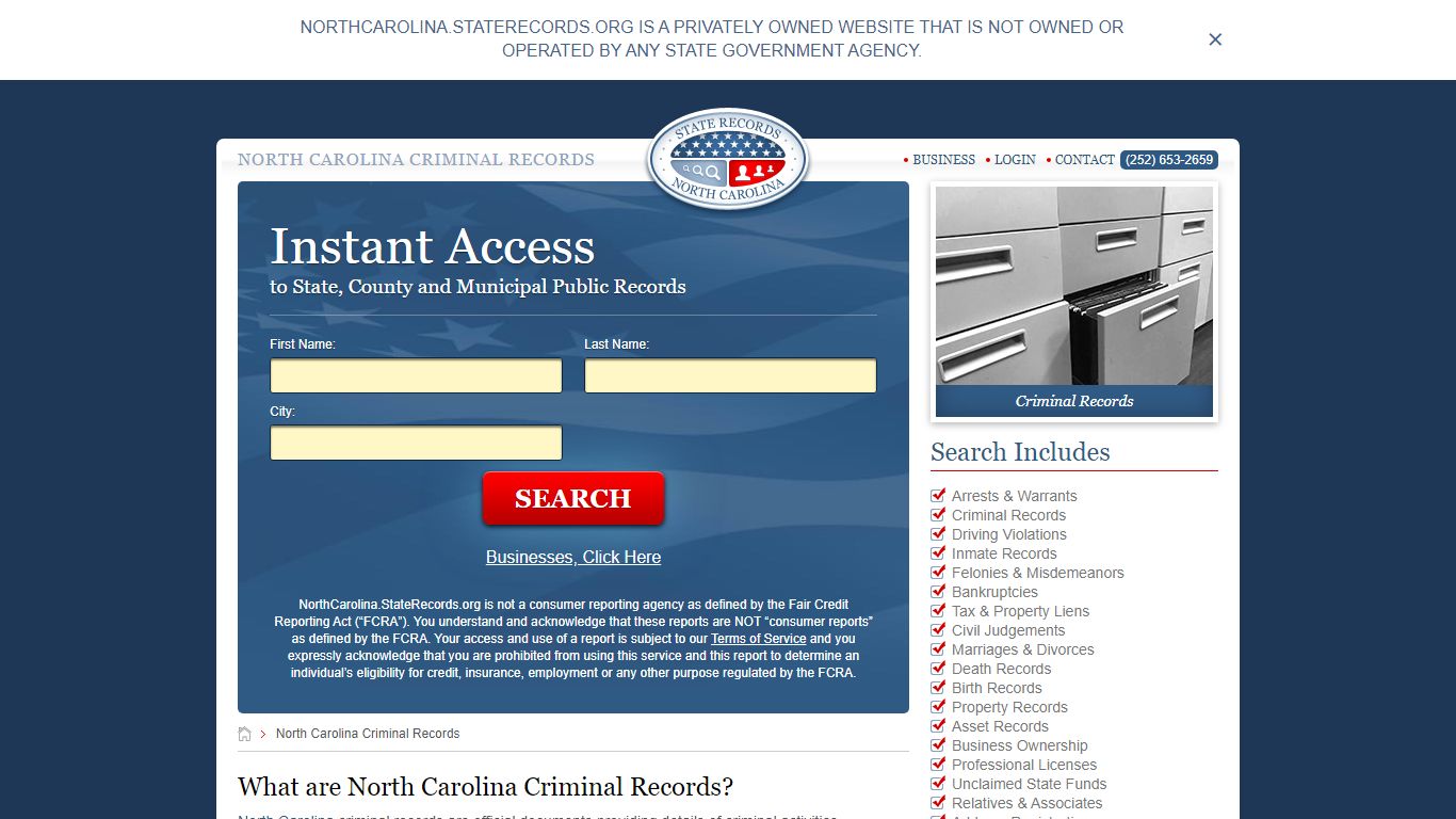 North Carolina Criminal Records | StateRecords.org